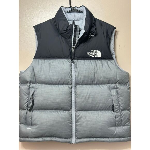 NWOT The North Face 1996 Retro Nuptse Black & Gray Down Puffer Women's Vest XL - Picture 2 of 12